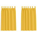vidaXL Fekete Függöny Gyűrűkkel 2 pcs Mustár sárga 175 x 140 cm