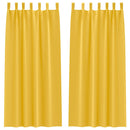vidaXL Fekete Függöny Gyűrűkkel 2 pcs Mustár sárga 245 x 140 cm