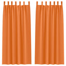 vidaXL Fekete Függöny Gyűrűkkel 2 pcs Élénk narancs 225 x 140 cm