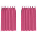 vidaXL Fekete Függöny Gyűrűkkel 2 pcs Élénk rózsaszín 175 x 140 cm