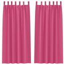 vidaXL Fekete Függöny Gyűrűkkel 2 db Élénk rózsaszín 225 x 140 cm