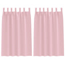 vidaXL Fekete Függöny Gyűrűkkel 2 pcs Babarózsaszín 175 x 140 cm