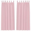 vidaXL Fekete Függöny Gyűrűkkel 2 pcs Babarózsaszín 260 x 140 cm