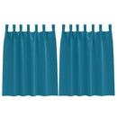 vidaXL Fekete Függöny Gyűrűkkel 2 pcs Türkiz 140 x 140 cm Poliészter