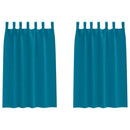 vidaXL Fekete Függöny Gyűrűkkel 2 pcs Türkiz 175 x 140 cm Poliészter