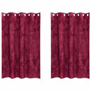 vidaXL Bársonyfüggönyök függönyökkel 2 pcs Bordó 175 x 140 cm Bársony