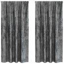 vidaXL Bársonyfüggönyök függönyökkel 2 pcs Szürke 175 x 140 cm Bársony