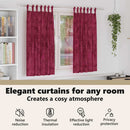 vidaXL Bársonyfüggönyök függönyökkel 2 pcs bordó 175 x 140 cm Bársony