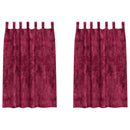 vidaXL Bársonyfüggönyök függönyökkel 2 pcs bordó 175 x 140 cm Bársony