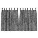 vidaXL Bársonyfüggönyök függönyökkel 2 pcs Szürke 140 x 140 cm Bársony