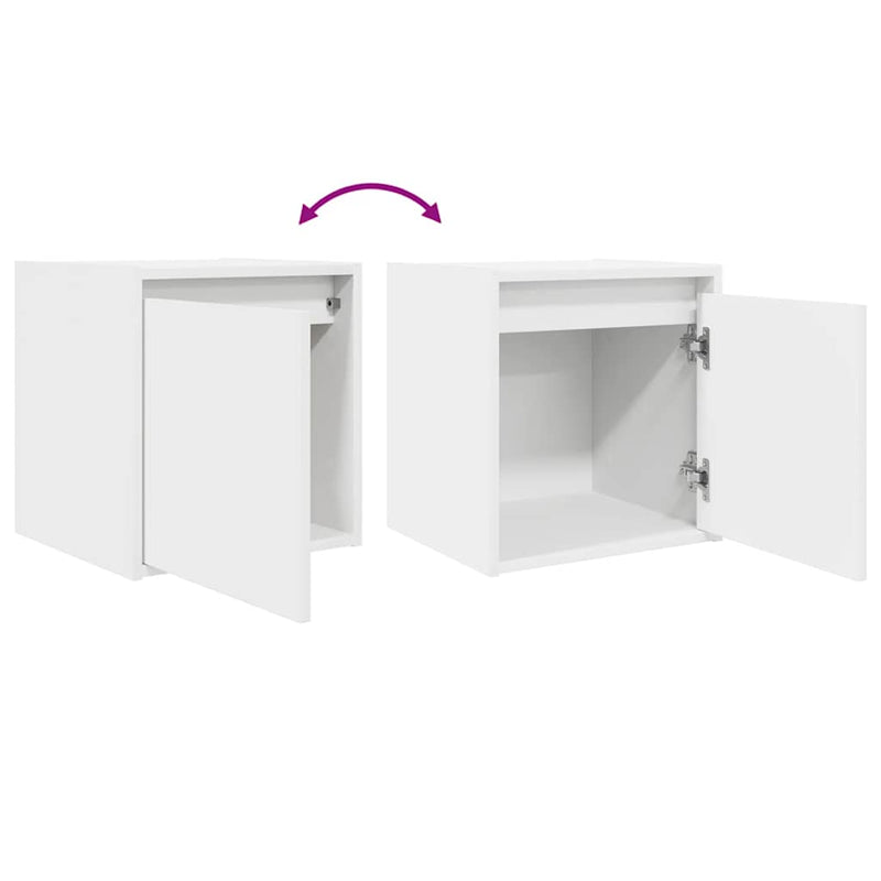 vidaXL 2 db fehér falra szerelhető éjjeliszekrény 38x34x40 cm