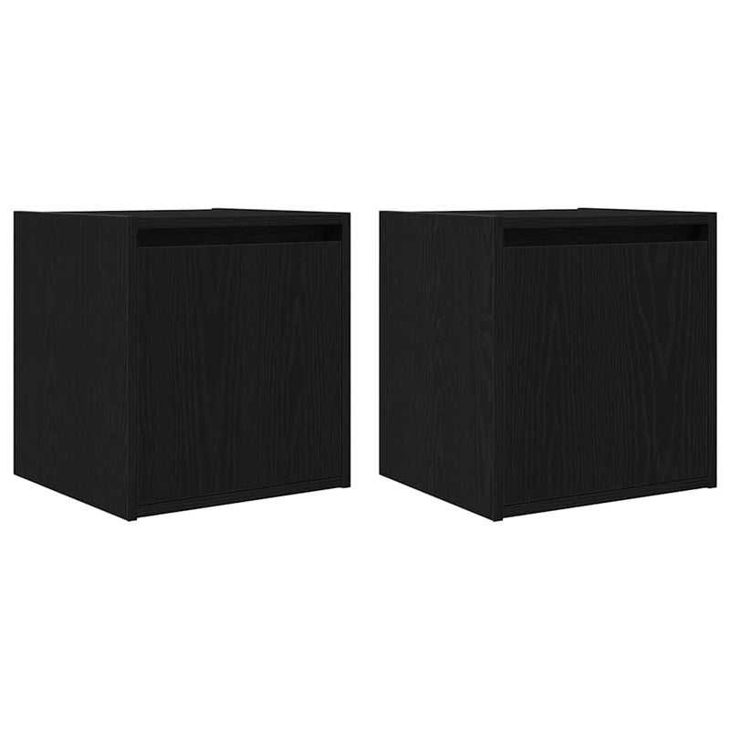 vidaXL 2 db fekete falra szerelhető éjjeliszekrény 38x34x40 cm