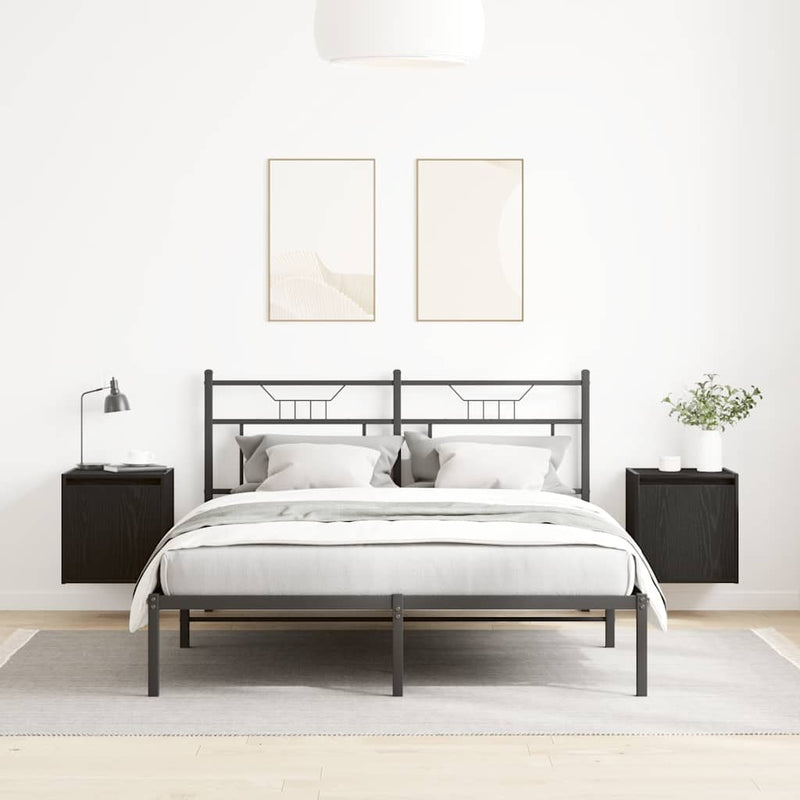 vidaXL 2 db fekete falra szerelhető éjjeliszekrény 38x34x40 cm