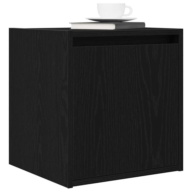 vidaXL 2 db fekete falra szerelhető éjjeliszekrény 38x34x40 cm