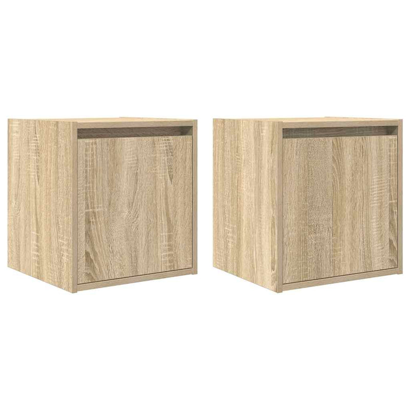 vidaXL 2 db sonoma tölgy falra szerelhető éjjeliszekrény 38x34x40 cm