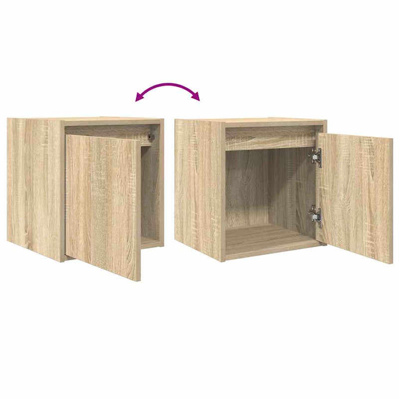 vidaXL 2 db sonoma tölgy falra szerelhető éjjeliszekrény 38x34x40 cm