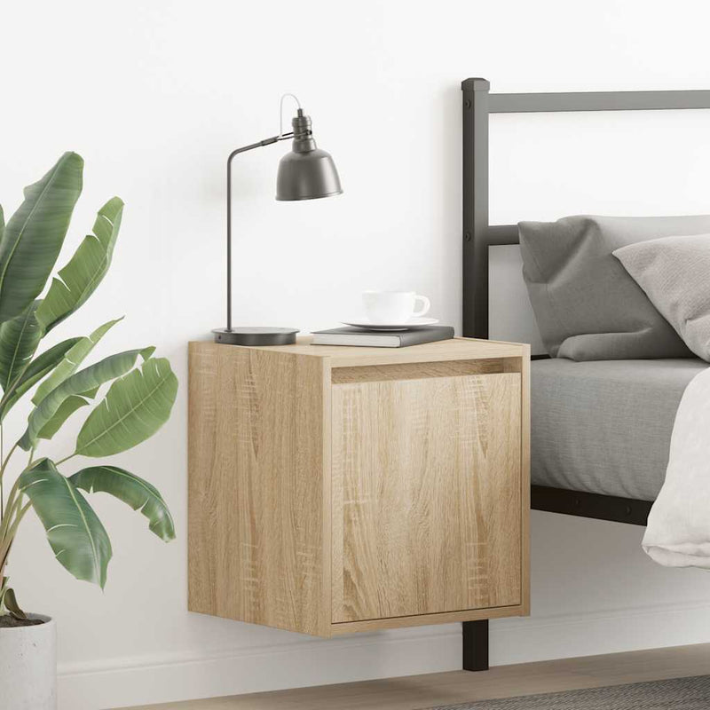 vidaXL 2 db sonoma tölgy falra szerelhető éjjeliszekrény 38x34x40 cm