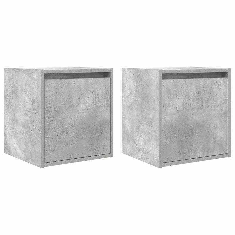 vidaXL 2 db betonszürke falra szerelhető éjjeliszekrény 38x34x40 cm
