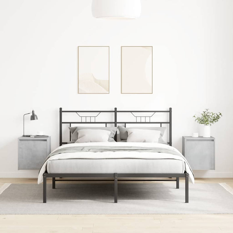 vidaXL 2 db betonszürke falra szerelhető éjjeliszekrény 38x34x40 cm