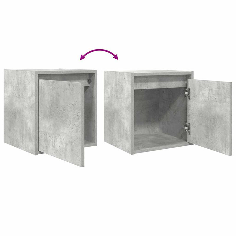 vidaXL 2 db betonszürke falra szerelhető éjjeliszekrény 38x34x40 cm