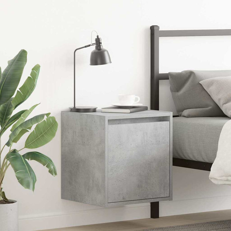 vidaXL 2 db betonszürke falra szerelhető éjjeliszekrény 38x34x40 cm