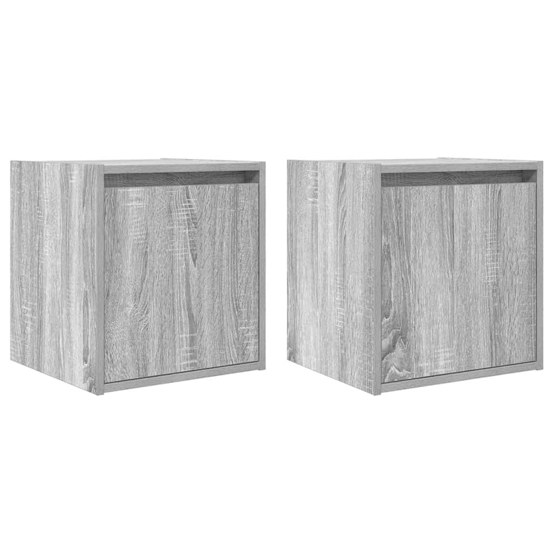 vidaXL 2 db szürke sonoma falra szerelhető éjjeliszekrény 38x34x40 cm
