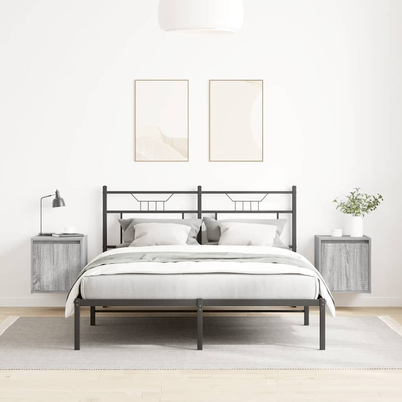 vidaXL 2 db szürke sonoma falra szerelhető éjjeliszekrény 38x34x40 cm