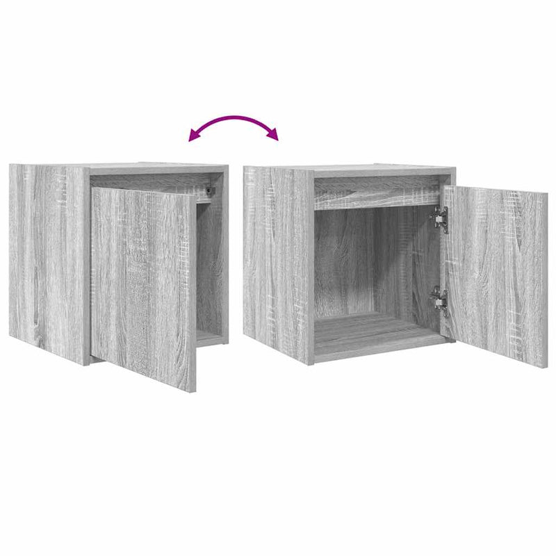 vidaXL 2 db szürke sonoma falra szerelhető éjjeliszekrény 38x34x40 cm