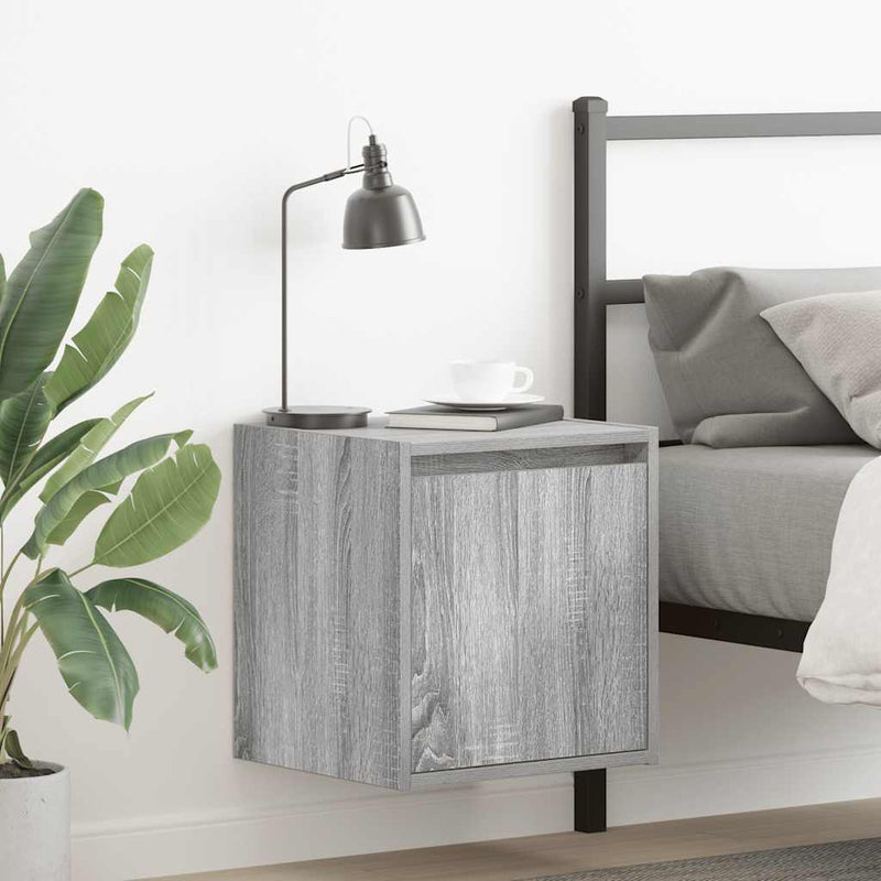 vidaXL 2 db szürke sonoma falra szerelhető éjjeliszekrény 38x34x40 cm