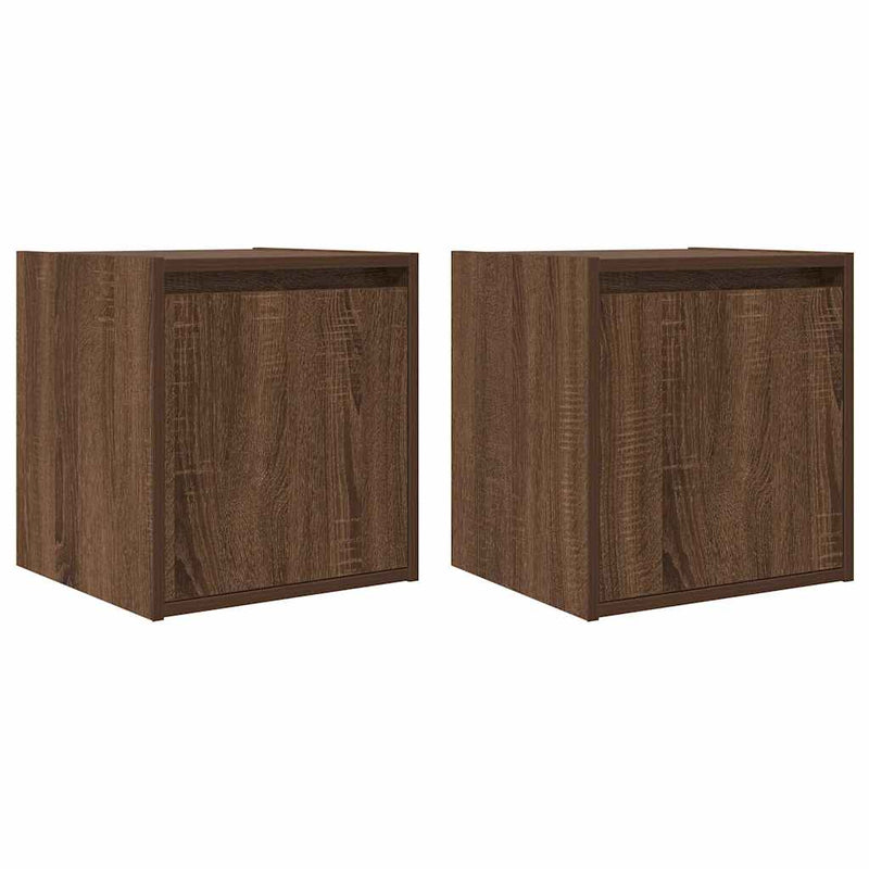 vidaXL 2 db barna tölgy falra szerelhető éjjeliszekrény 38x34x40 cm