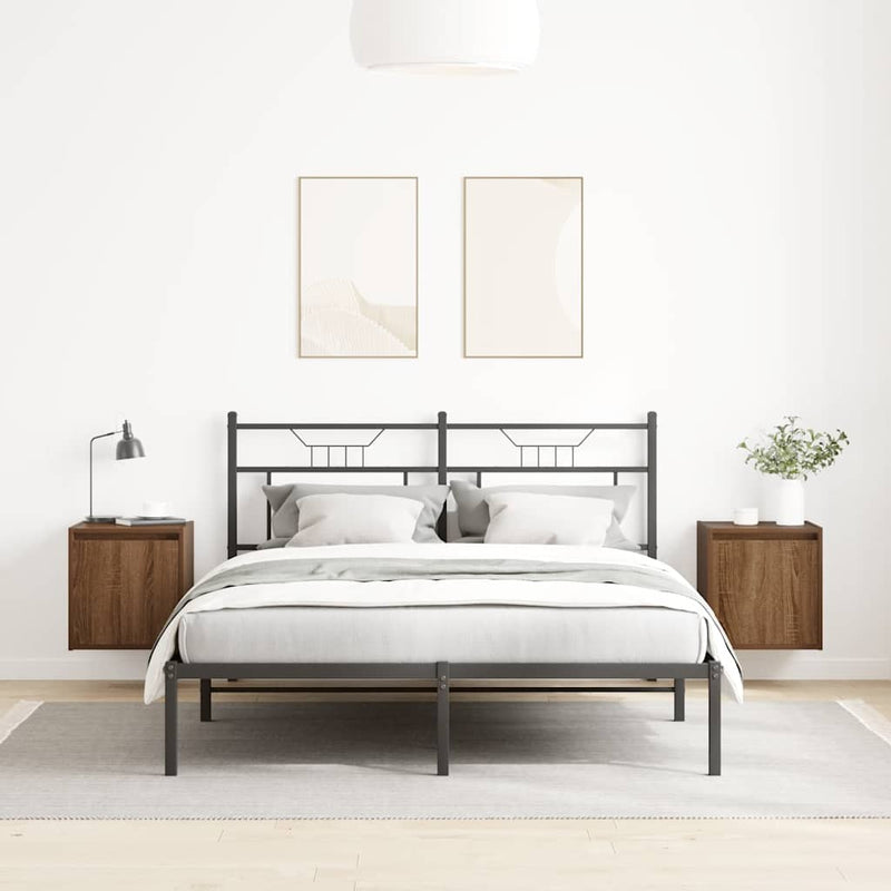 vidaXL 2 db barna tölgy falra szerelhető éjjeliszekrény 38x34x40 cm