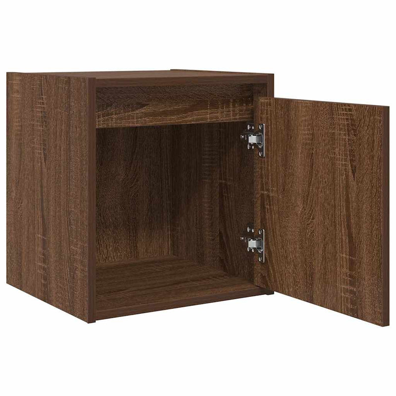 vidaXL 2 db barna tölgy falra szerelhető éjjeliszekrény 38x34x40 cm