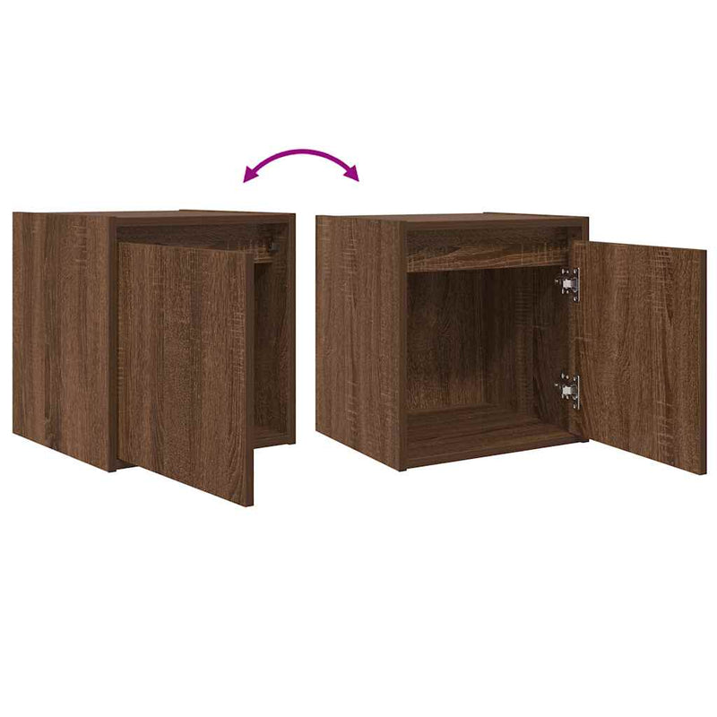 vidaXL 2 db barna tölgy falra szerelhető éjjeliszekrény 38x34x40 cm