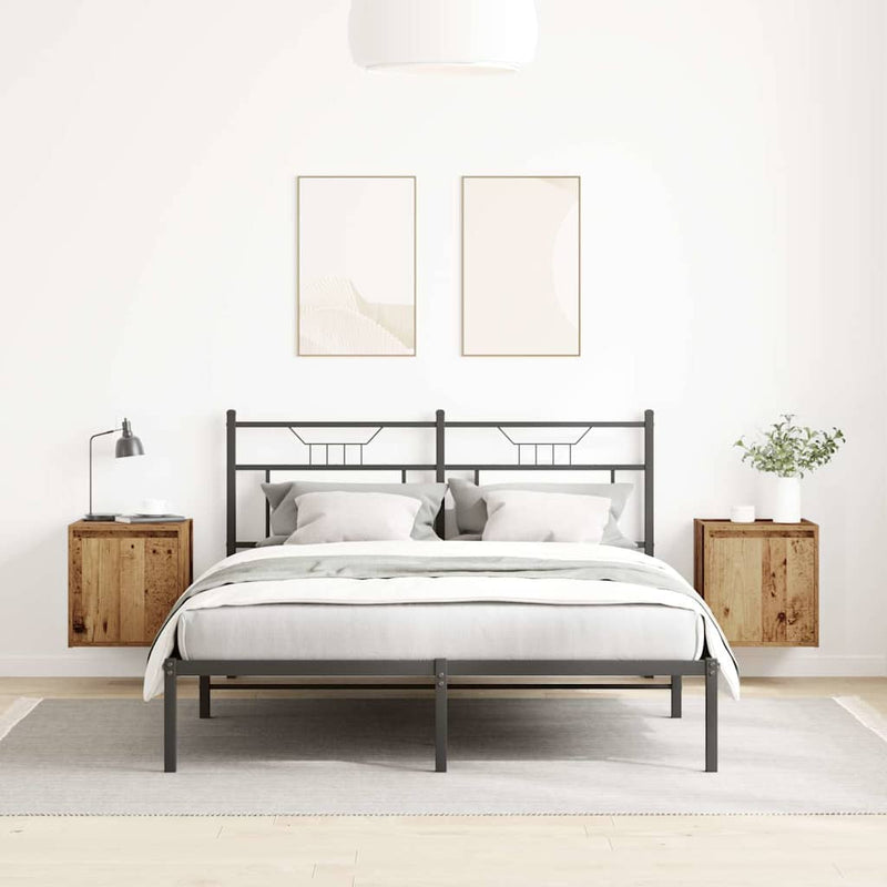 vidaXL 2 db antik fa színű falra szerelhető éjjeliszekrény 38x34x40 cm