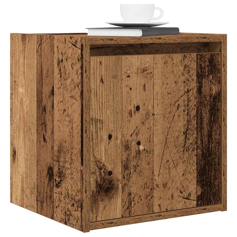 vidaXL 2 db antik fa színű falra szerelhető éjjeliszekrény 38x34x40 cm