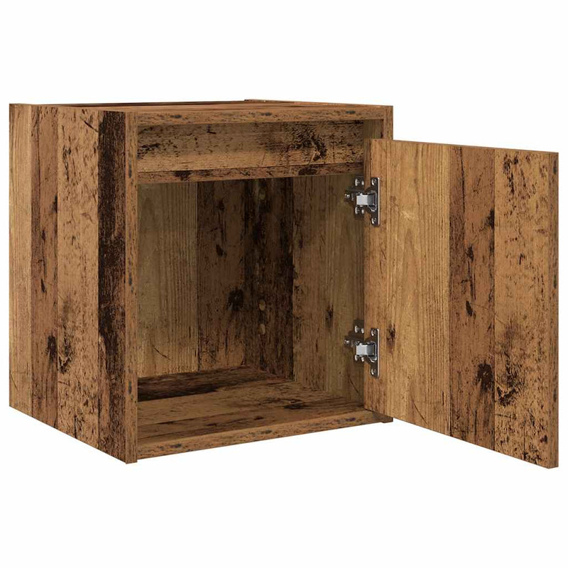 vidaXL 2 db antik fa színű falra szerelhető éjjeliszekrény 38x34x40 cm