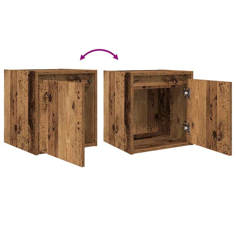 vidaXL 2 db antik fa színű falra szerelhető éjjeliszekrény 38x34x40 cm