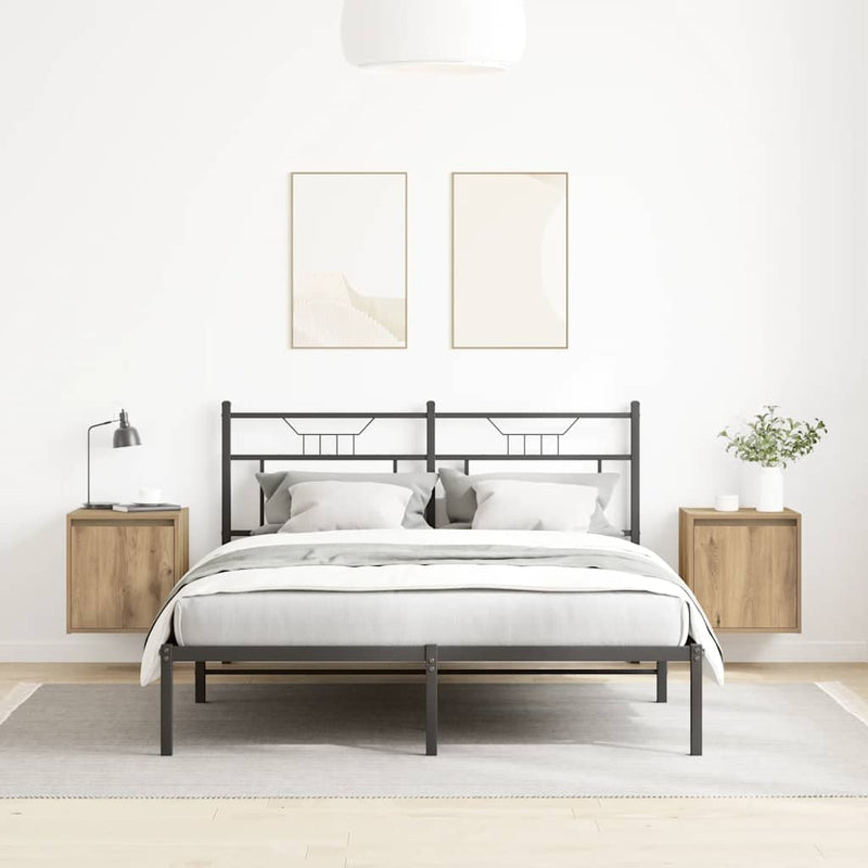 vidaXL 2 db kézműves tölgy fali szerelhető éjjeliszekrény 38x34x40 cm