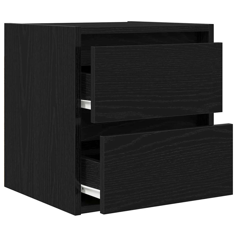 vidaXL 2 db fekete tölgy falra szerelhető éjjeliszekrény 38x34x40 cm