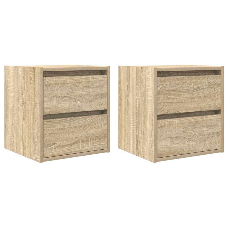 vidaXL 2 db sonoma tölgy falra szerelhető éjjeliszekrény 38x34x40 cm