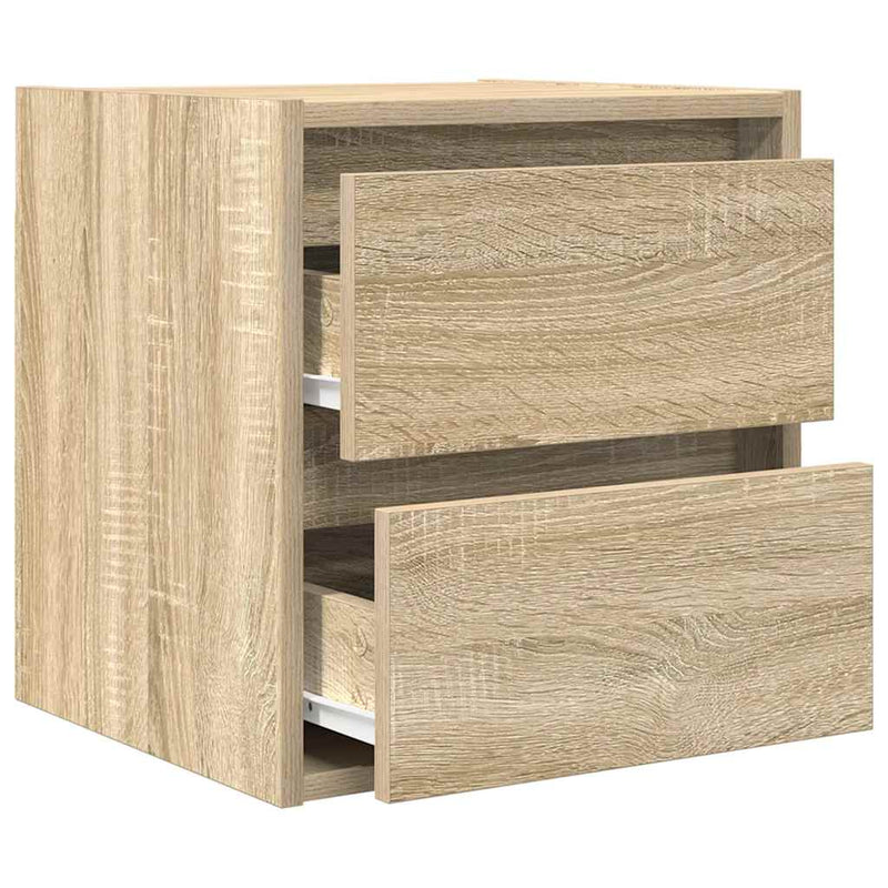 vidaXL 2 db sonoma tölgy falra szerelhető éjjeliszekrény 38x34x40 cm