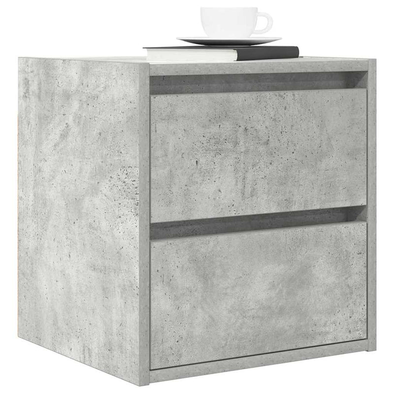 vidaXL betonszürke falra szerelhető éjjeliszekrény 38x34x40 cm