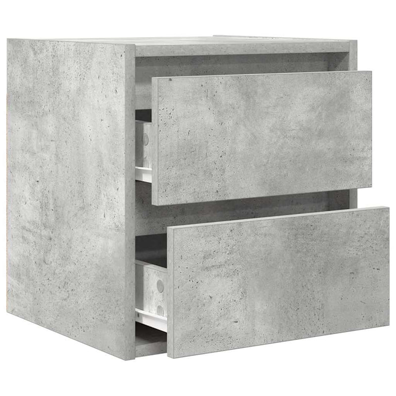 vidaXL betonszürke falra szerelhető éjjeliszekrény 38x34x40 cm