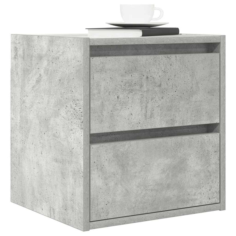 vidaXL 2 db betonszürke falra szerelhető éjjeliszekrény 38x34x40 cm