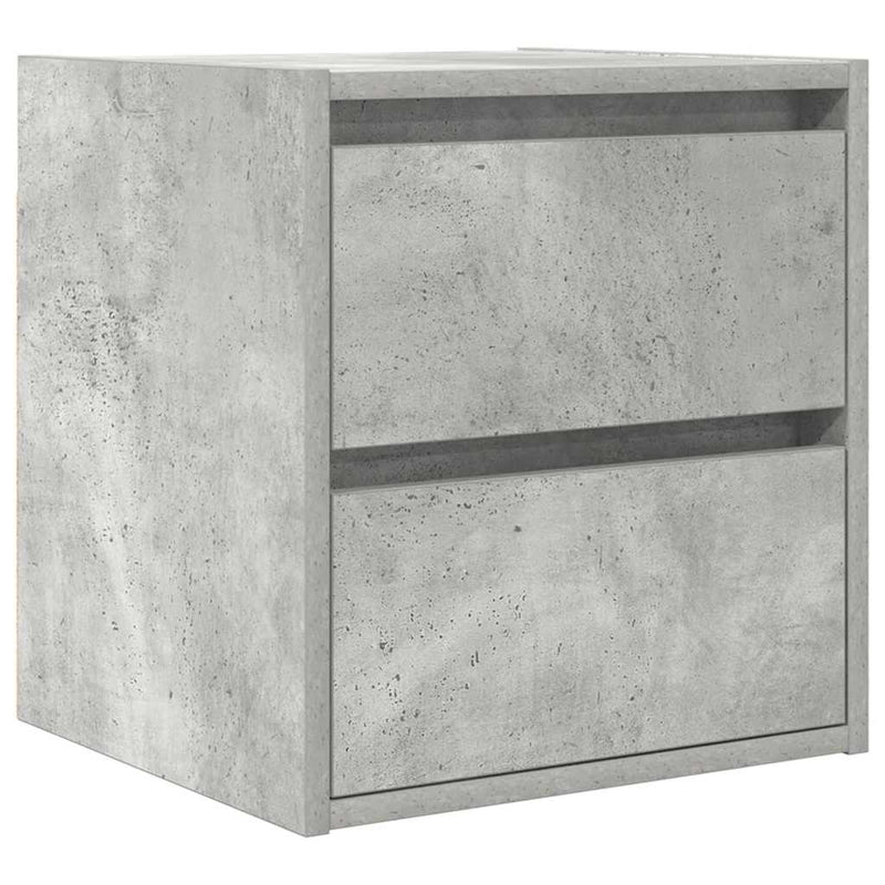 vidaXL 2 db betonszürke falra szerelhető éjjeliszekrény 38x34x40 cm
