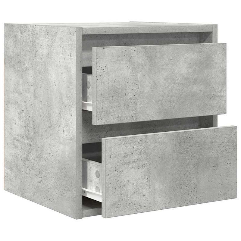 vidaXL 2 db betonszürke falra szerelhető éjjeliszekrény 38x34x40 cm