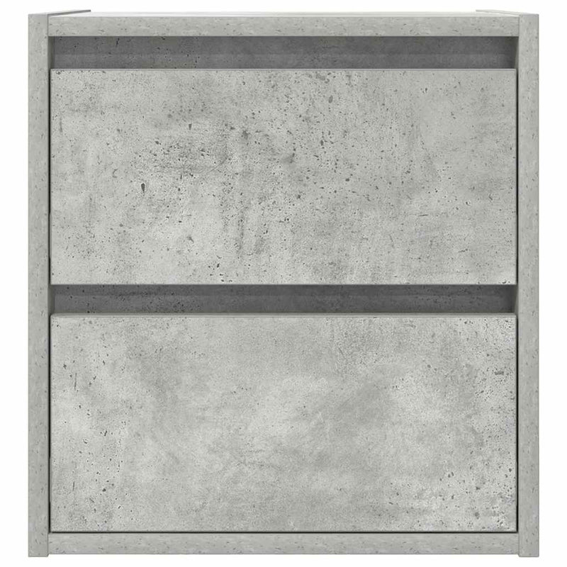 vidaXL 2 db betonszürke falra szerelhető éjjeliszekrény 38x34x40 cm