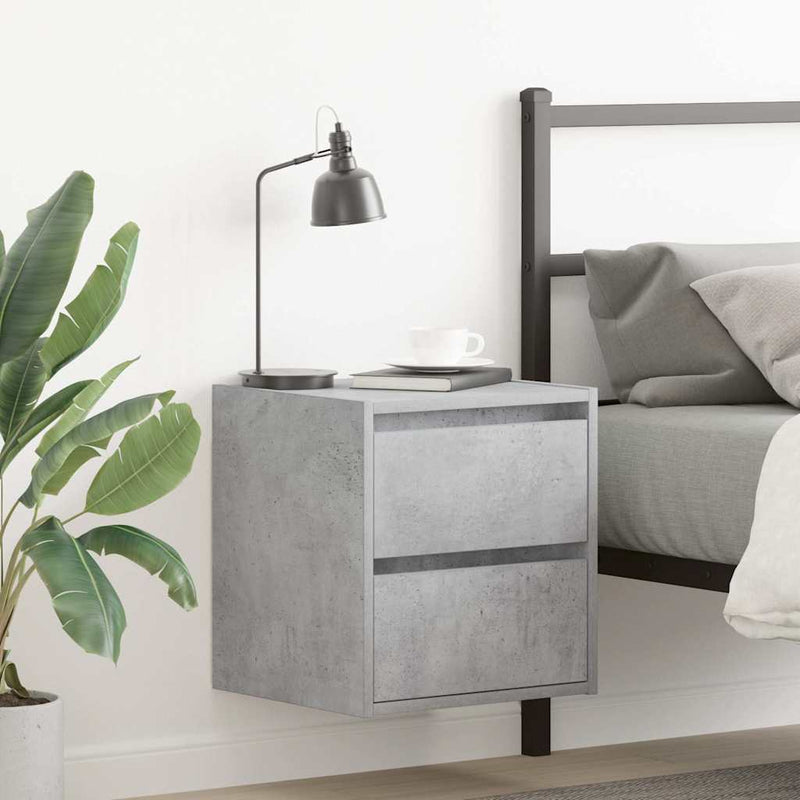 vidaXL 2 db betonszürke falra szerelhető éjjeliszekrény 38x34x40 cm