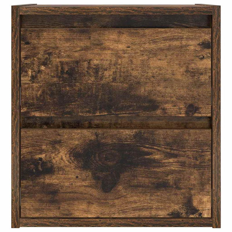 vidaXL füstös tölgy színű falra szerelhető éjjeliszekrény 38x34x40 cm
