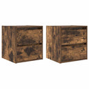 vidaXL 2 db füstös tölgy színű fali éjjeliszekrény 38x34x40 cm